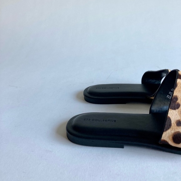 206 Collective Tan Brown Animal Print Leather Flip Flops Sandals size 8.5 - Picture 3 of 12